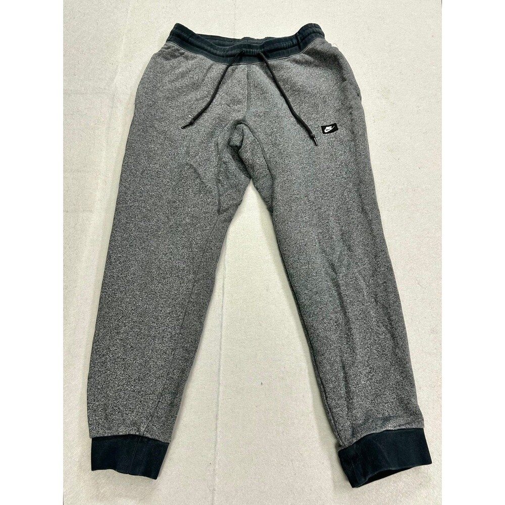 Nike Men's Heather Gray Cotton Terry Drawstring Jogger Pants w/ Zip Pockets